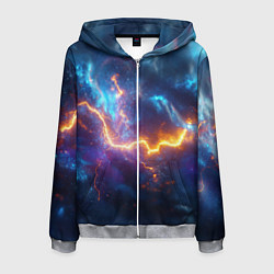 Мужская толстовка на молнии Космическая молния текстура