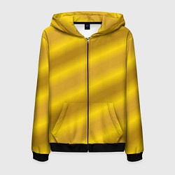 Толстовка 3D на молнии мужская Золотой градиент, цвет: 3D-черный