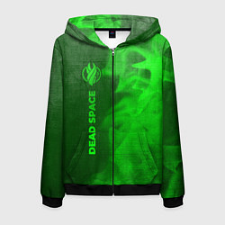 Толстовка 3D на молнии мужская Dead Space - green gradient по-вертикали, цвет: 3D-черный
