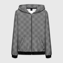Мужская толстовка на молнии Чёрно-белая текстура узор