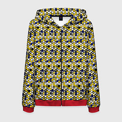 Мужская толстовка на молнии Киберпанк шестиугольники жёлтые