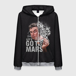Мужская толстовка на молнии Илон Маск - Lets go to Mars