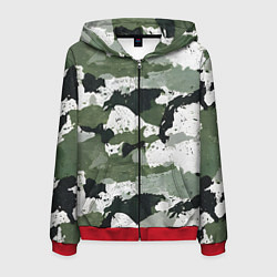 Мужская толстовка на молнии Зеленый фактурный камуфляж