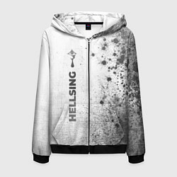 Толстовка 3D на молнии мужская Hellsing - white gradient по-вертикали, цвет: 3D-черный