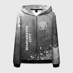Мужская толстовка на молнии Manchester City - grey gradient вертикально