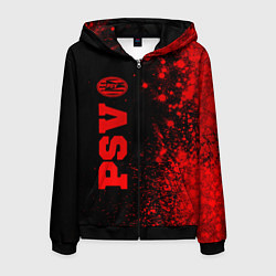 Толстовка 3D на молнии мужская PSV - red gradient по-вертикали, цвет: 3D-черный