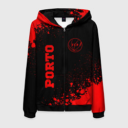 Мужская толстовка на молнии Porto - red gradient вертикально