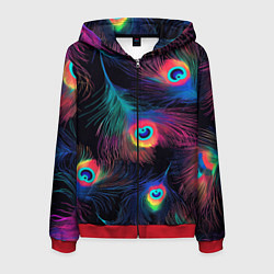 Мужская толстовка на молнии Павлиньи перья - разные оттенки