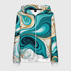 Мужская толстовка на молнии Бирюза и золото