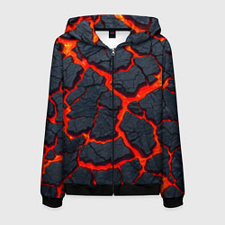 Мужская толстовка на молнии Текущая в породе лава