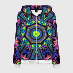 Мужская толстовка на молнии Оптический узор неоновые краски