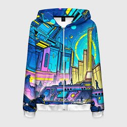Мужская толстовка на молнии Космический город