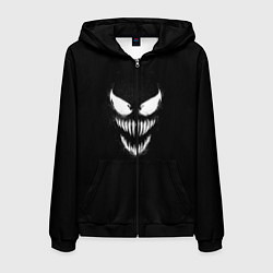 Толстовка 3D на молнии мужская Веном во тьме, цвет: 3D-черный