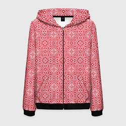 Толстовка 3D на молнии мужская Славянский узор - орнамент, цвет: 3D-черный