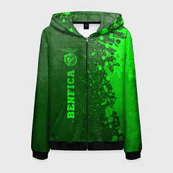 Толстовка 3D на молнии мужская Benfica - green gradient по-вертикали, цвет: 3D-черный