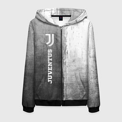Толстовка 3D на молнии мужская Juventus - grey gradient по-вертикали, цвет: 3D-черный