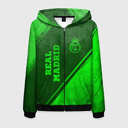 Мужская толстовка на молнии Real Madrid - green gradient вертикально