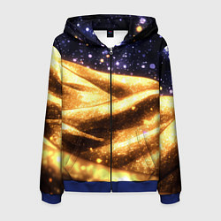 Мужская толстовка на молнии Золотая текстура и синее небо