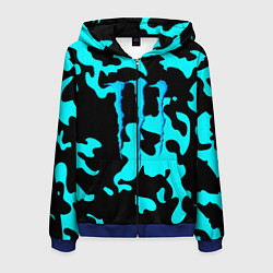 Толстовка 3D на молнии мужская Monster energy камуфляж голубой, цвет: 3D-синий
