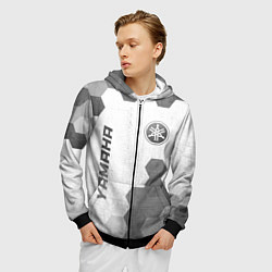 Толстовка 3D на молнии мужская Yamaha - white gradient вертикально, цвет: 3D-черный — фото 2