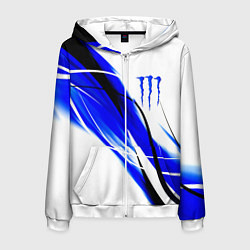 Мужская толстовка на молнии Monster energy линии абстракции