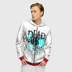 Толстовка 3D на молнии мужская Dead by april краски, цвет: 3D-красный — фото 2