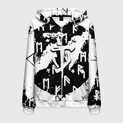 Толстовка 3D на молнии мужская Doom символы краски, цвет: 3D-белый