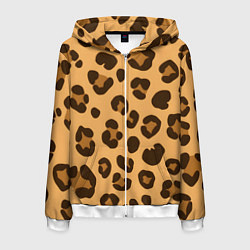 Мужская толстовка на молнии Коричневые пятна леопарда
