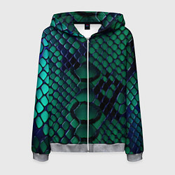Мужская толстовка на молнии Бирюзовая змеиная кожа