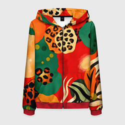 Мужская толстовка на молнии Анималистичный африканский паттерн