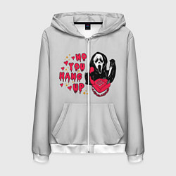 Толстовка 3D на молнии мужская Крик призрачный разговор, цвет: 3D-белый