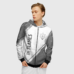 Толстовка 3D на молнии мужская In Flames - white gradient вертикально, цвет: 3D-черный — фото 2