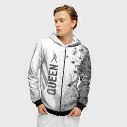 Толстовка 3D на молнии мужская Queen - white gradient по-вертикали, цвет: 3D-черный — фото 2