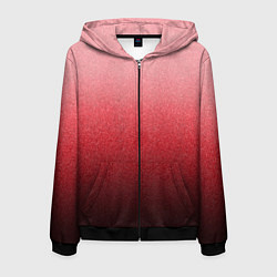 Толстовка 3D на молнии мужская Мягкий градиент красно-розовый текстура крошка, цвет: 3D-черный
