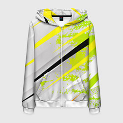 Мужская толстовка на молнии Color white light green