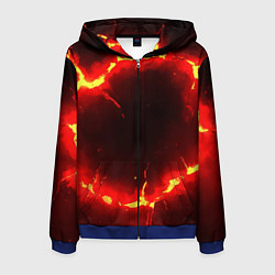 Мужская толстовка на молнии Красный круг из огня текстура