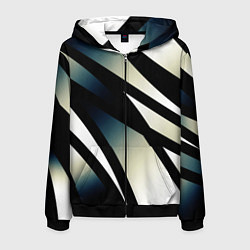 Мужская толстовка на молнии Чёрно-белый с синим затемнением полосы