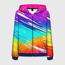 Мужская толстовка на молнии Радужные брызги краски текстура