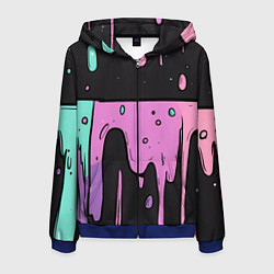 Мужская толстовка на молнии Стекающая краска текстура