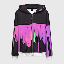 Мужская толстовка на молнии Фиолетовая текстура на черном фоне