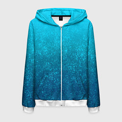 Мужская толстовка на молнии Лазурный голубой текстурный градиент