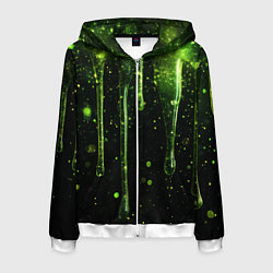Мужская толстовка на молнии Зеленая объемная слизь