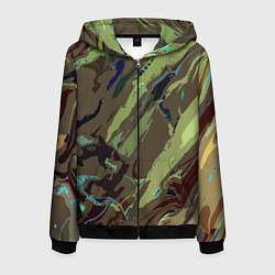 Мужская толстовка на молнии Абстракция тон хаки