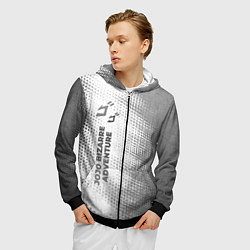 Толстовка 3D на молнии мужская JoJo Bizarre Adventure - white gradient по-вертика, цвет: 3D-черный — фото 2