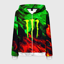 Мужская толстовка на молнии Monster energy огонь лого