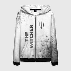 Толстовка 3D на молнии мужская The Witcher - white gradient вертикально, цвет: 3D-черный