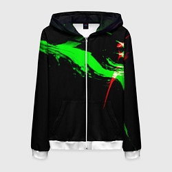 Мужская толстовка на молнии Color black green red