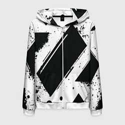 Мужская толстовка на молнии Color black white