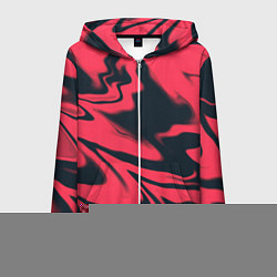 Мужская толстовка на молнии Color black red