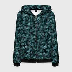 Толстовка 3D на молнии мужская Чёрным с синим абстрактная текстура, цвет: 3D-черный